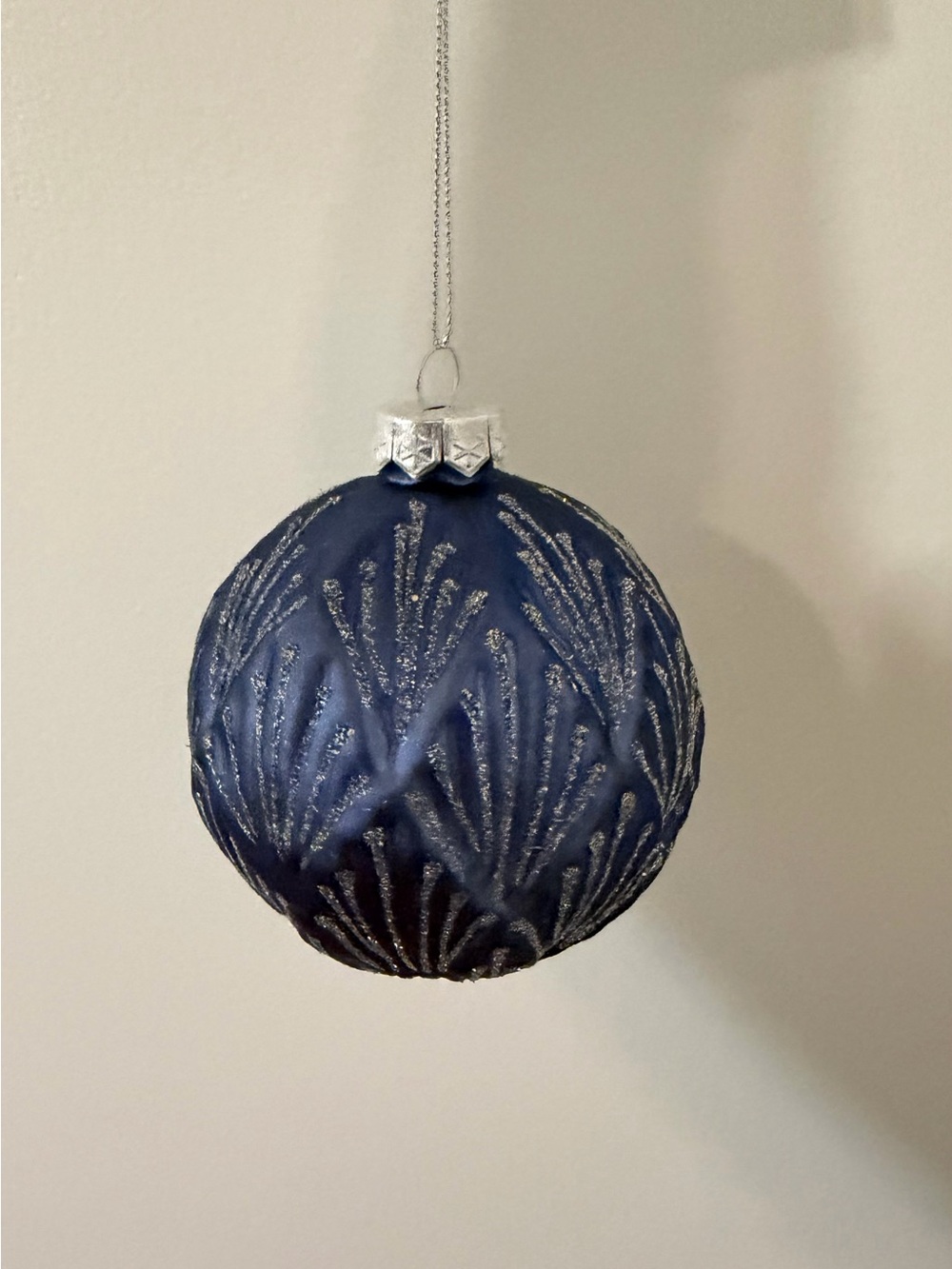 Holiday Blue Glitter Frosted Ornament